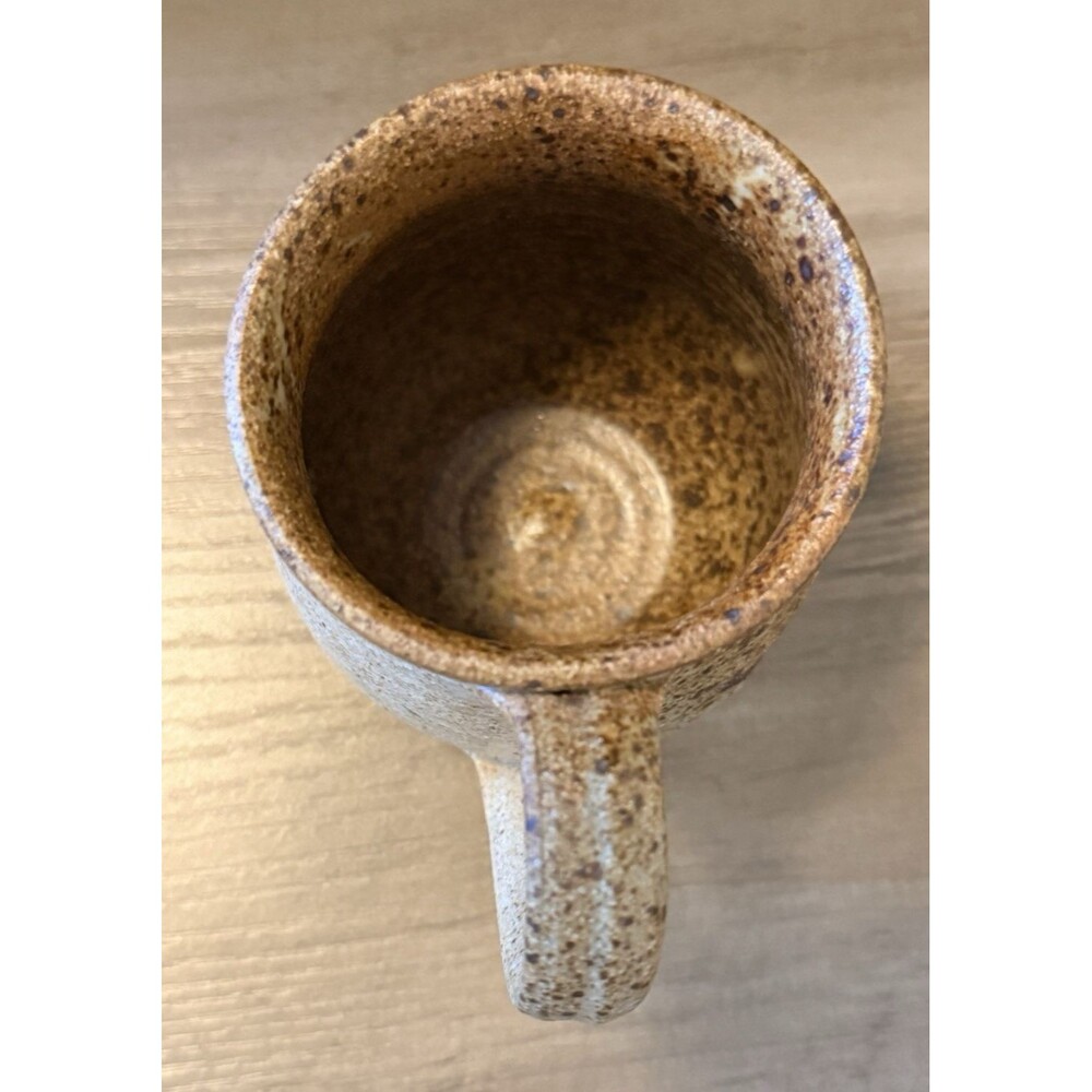 Vintage Hand Thrown Studio Art Pottery Petroglyph Coffee Cup Mug 10 Oz. Signed - Picture 5 of 12